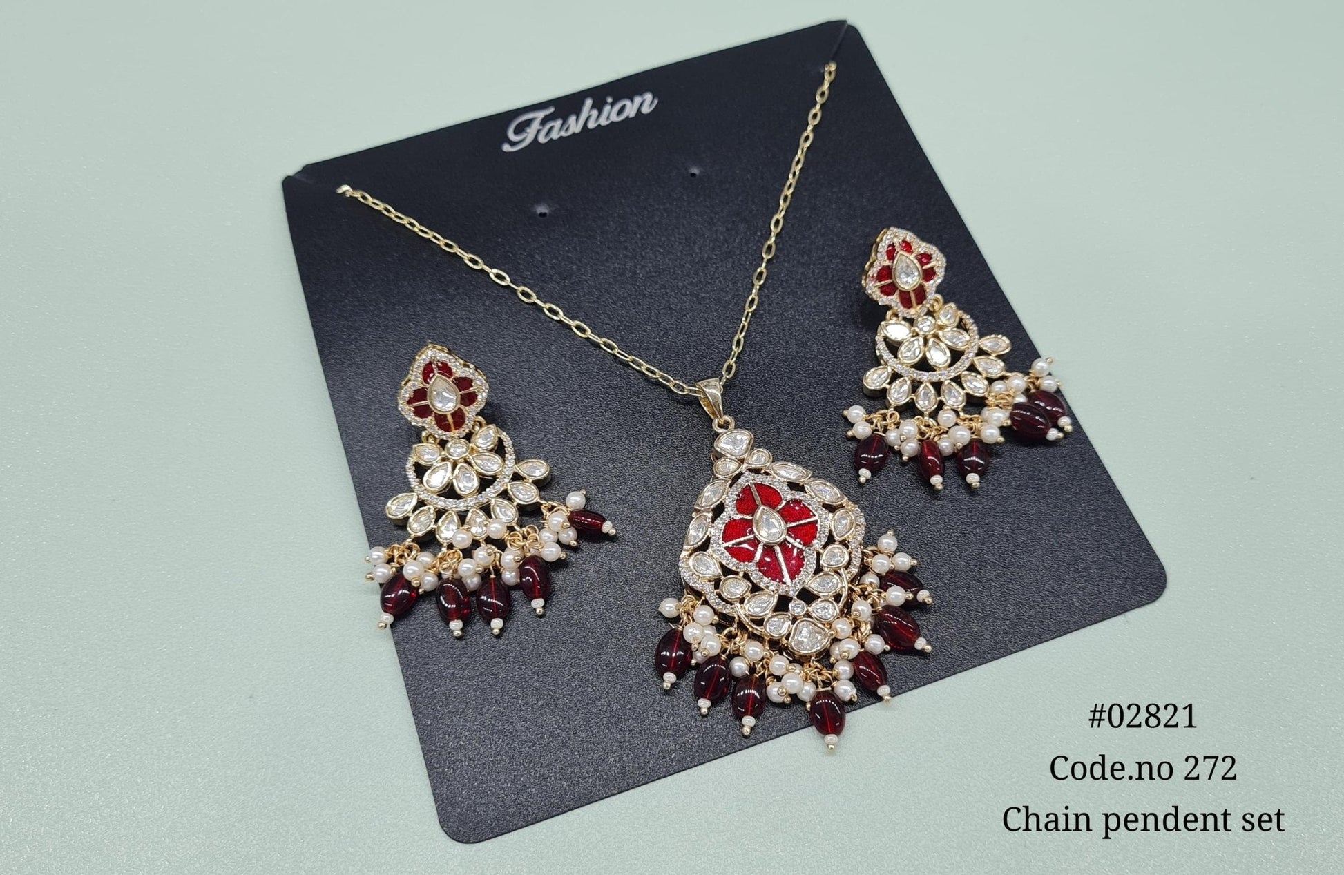 Kundan pendant 02821 - KRISHNA'S SWETA JEWELLERY