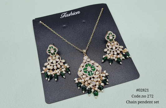 Kundan pendant 02821 - KRISHNA'S SWETA JEWELLERY