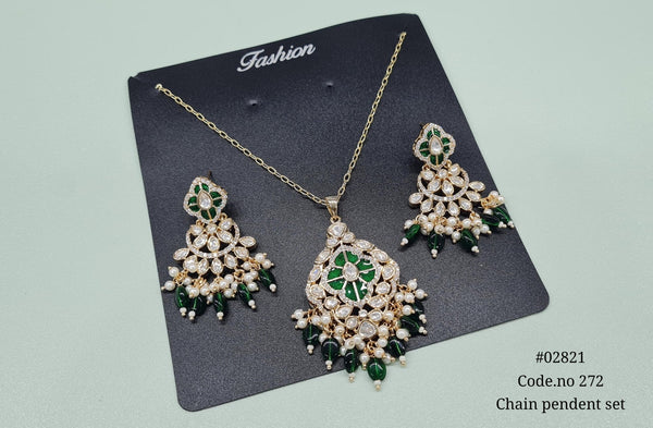 Kundan pendant 02821 - KRISHNA'S SWETA JEWELLERY