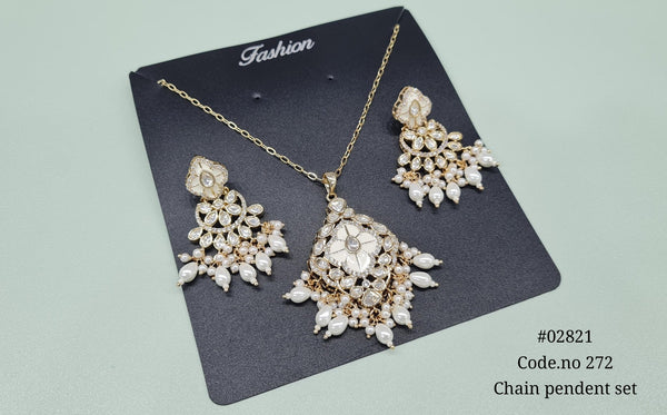 Kundan pendant 02821 - KRISHNA'S SWETA JEWELLERY