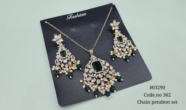 Kundan pendant 03290 - KRISHNA'S SWETA JEWELLERY