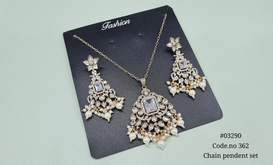 Kundan pendant 03290 - KRISHNA'S SWETA JEWELLERY