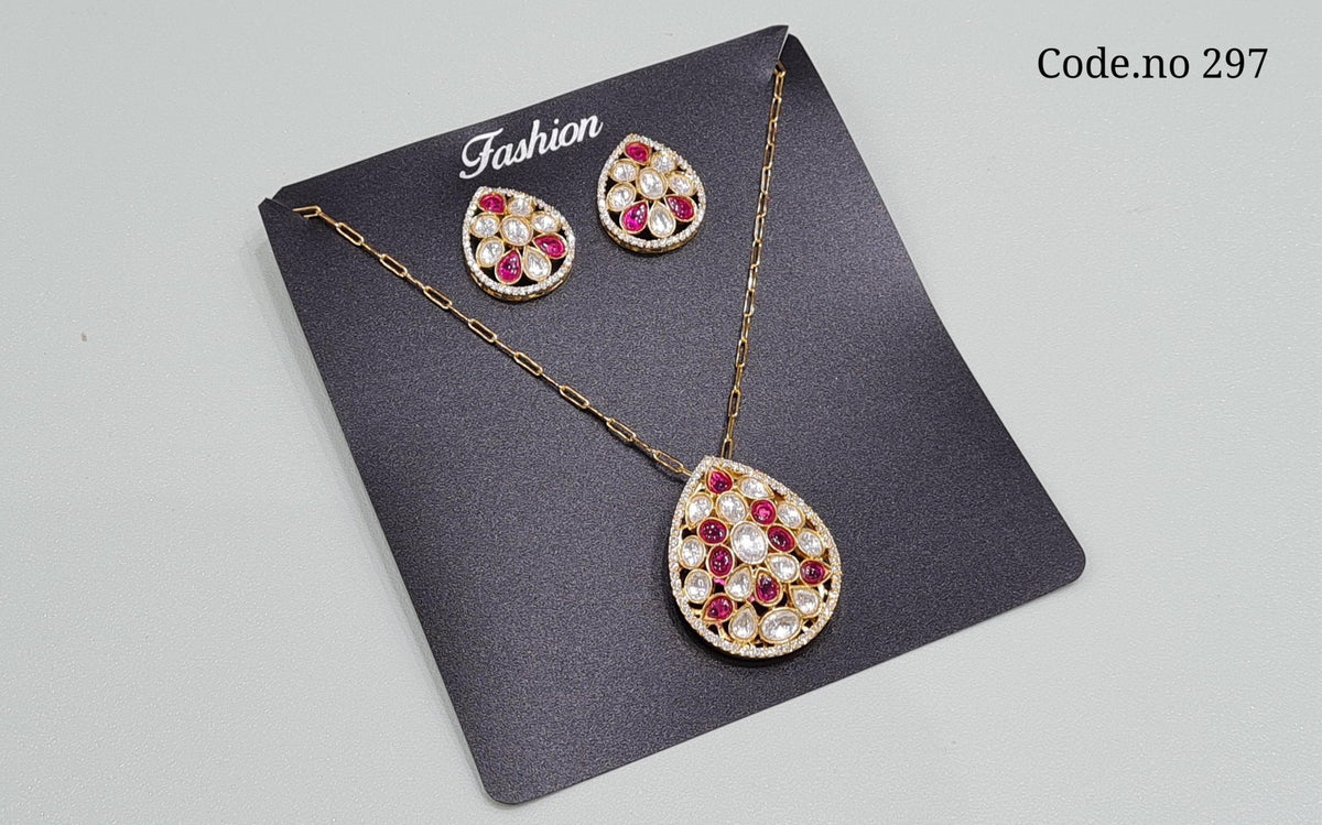 Kundan Pendant 03412 - KRISHNA'S SWETA JEWELLERY