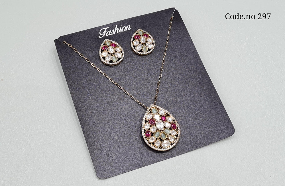 Kundan Pendant 03412 - KRISHNA'S SWETA JEWELLERY