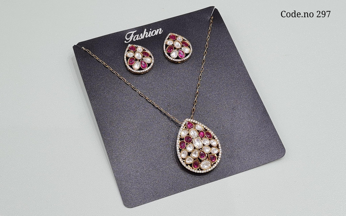 Kundan Pendant 03412 - KRISHNA'S SWETA JEWELLERY
