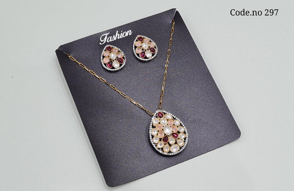 Kundan Pendant 03412 - KRISHNA'S SWETA JEWELLERY