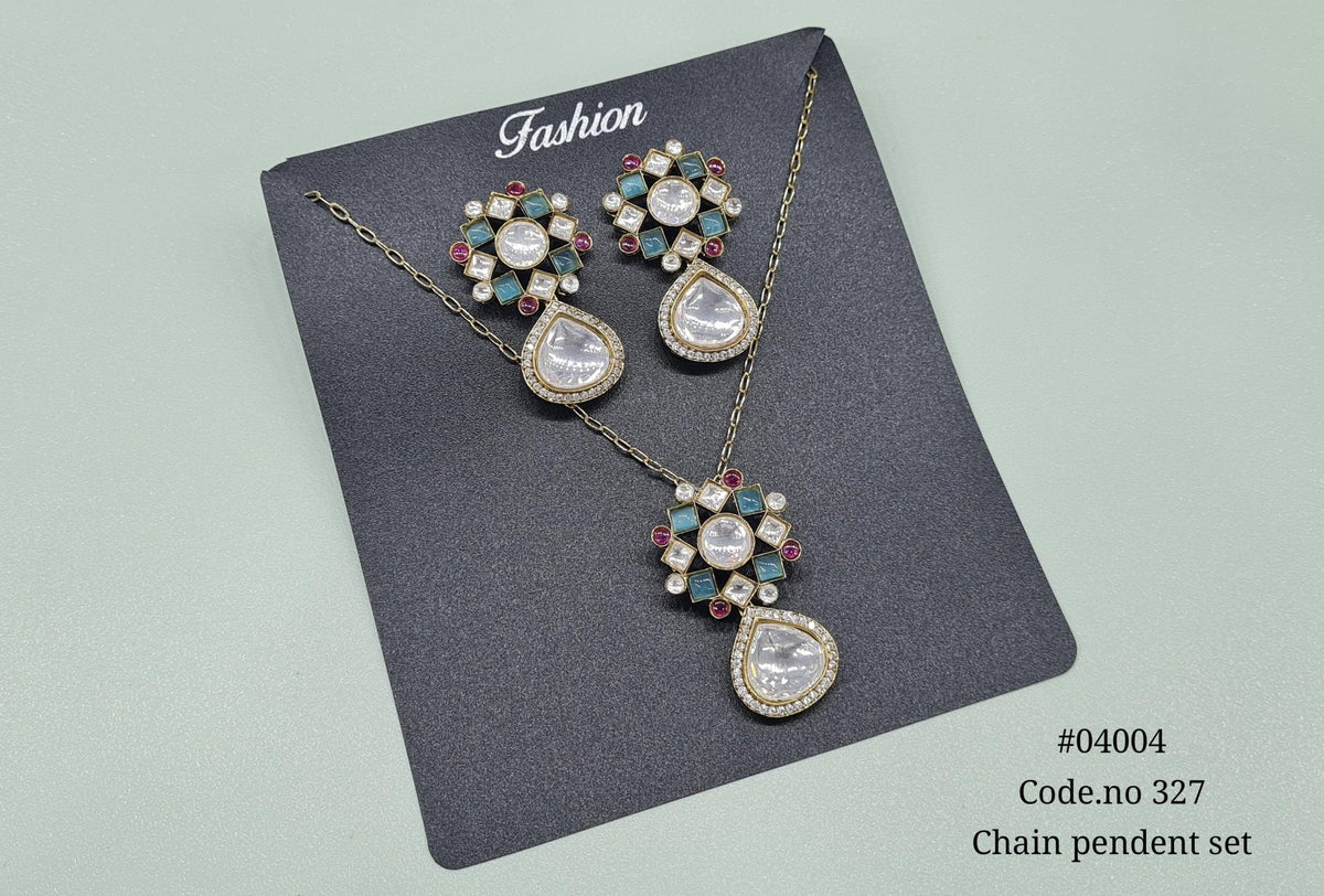 Kundan Pendant 04004 - KRISHNA'S SWETA JEWELLERY