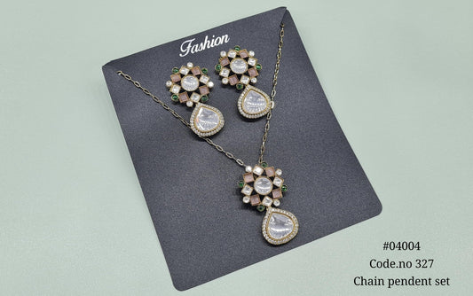 Kundan Pendant 04004 - KRISHNA'S SWETA JEWELLERY