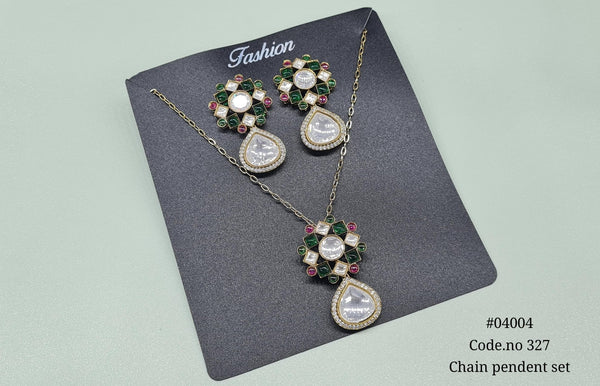 Kundan Pendant 04004 - KRISHNA'S SWETA JEWELLERY
