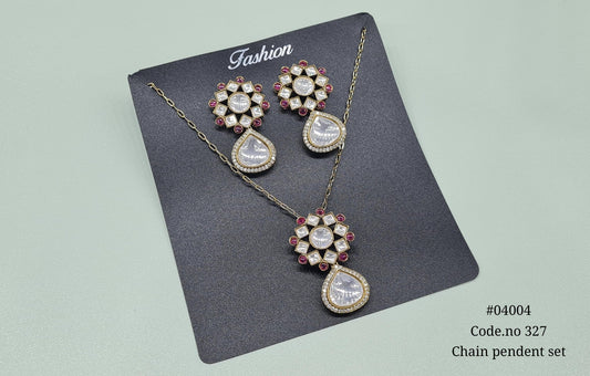 Kundan Pendant 04004 - KRISHNA'S SWETA JEWELLERY