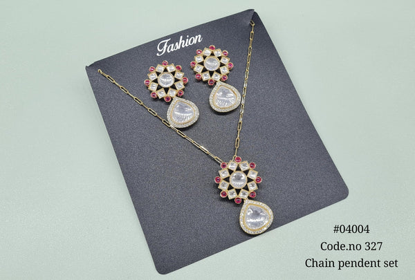 Kundan Pendant 04004 - KRISHNA'S SWETA JEWELLERY
