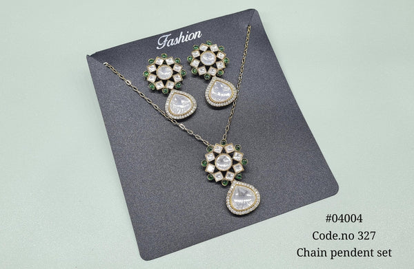 Kundan Pendant 04004 - KRISHNA'S SWETA JEWELLERY