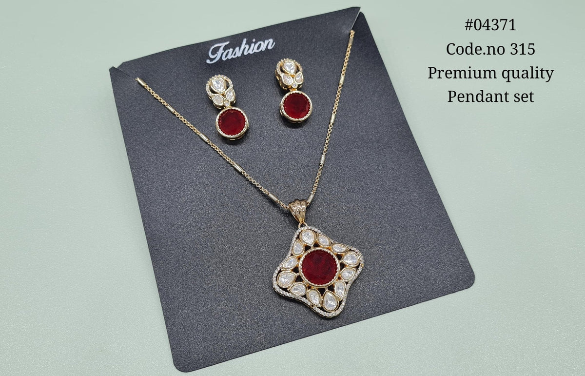 Kundan Pendant 04371 - KRISHNA'S SWETA JEWELLERY