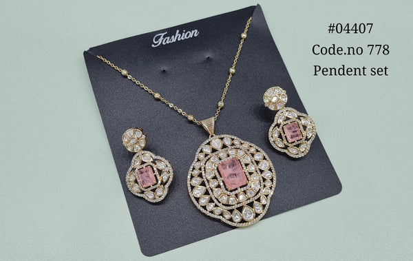 Kundan Pendant 04407 - KRISHNA'S SWETA JEWELLERY