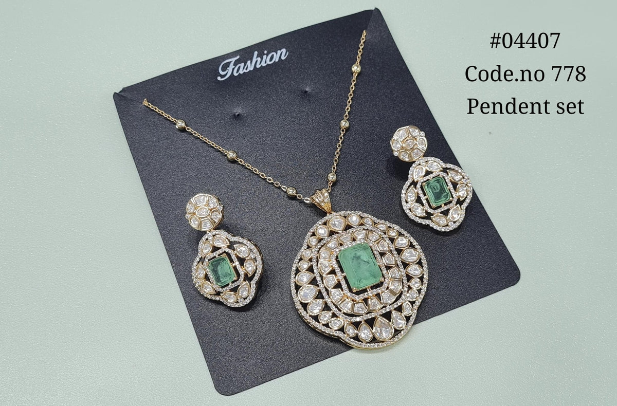 Kundan Pendant 04407 - KRISHNA'S SWETA JEWELLERY