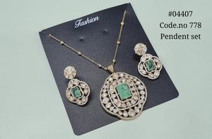 Kundan Pendant 04407 - KRISHNA'S SWETA JEWELLERY