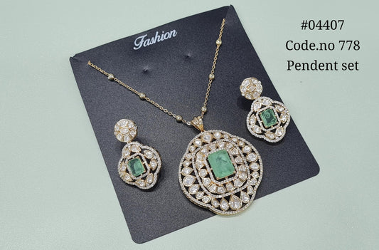 Kundan Pendant 04407 - KRISHNA'S SWETA JEWELLERY