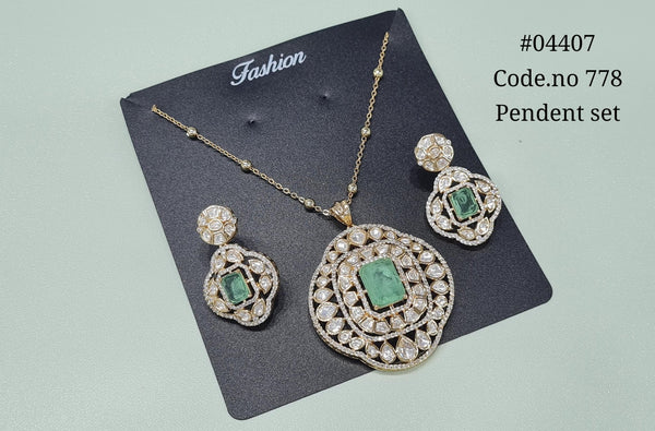 Kundan Pendant 04407 - KRISHNA'S SWETA JEWELLERY