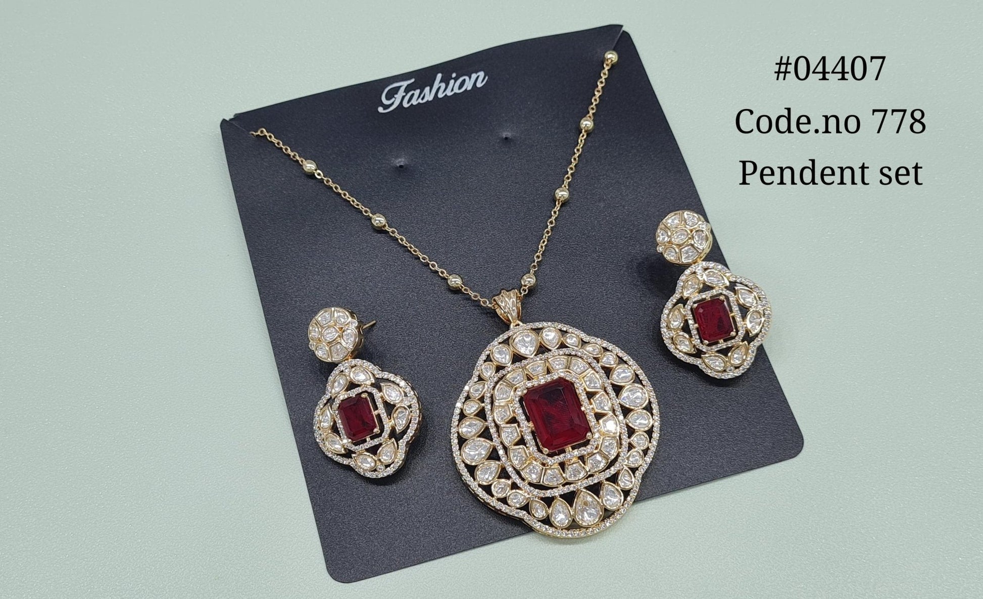 Kundan Pendant 04407 - KRISHNA'S SWETA JEWELLERY