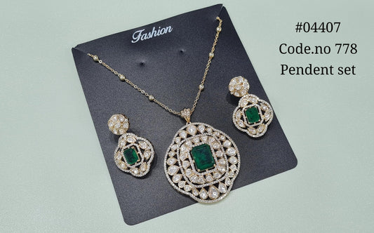 Kundan Pendant 04407 - KRISHNA'S SWETA JEWELLERY