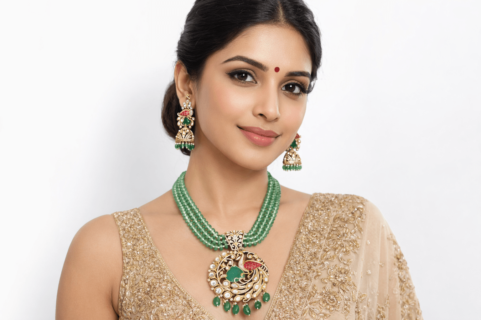 Kundan Pendant 07501 - KRISHNA'S SWETA JEWELLERY