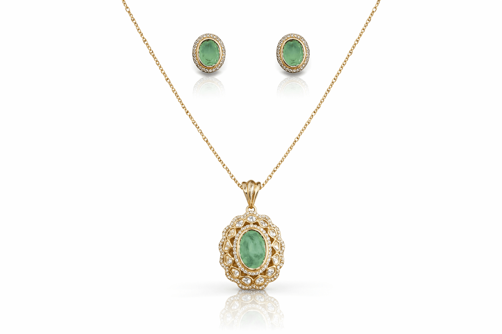 Kundan Pendant 07914 - KRISHNA'S SWETA JEWELLERY