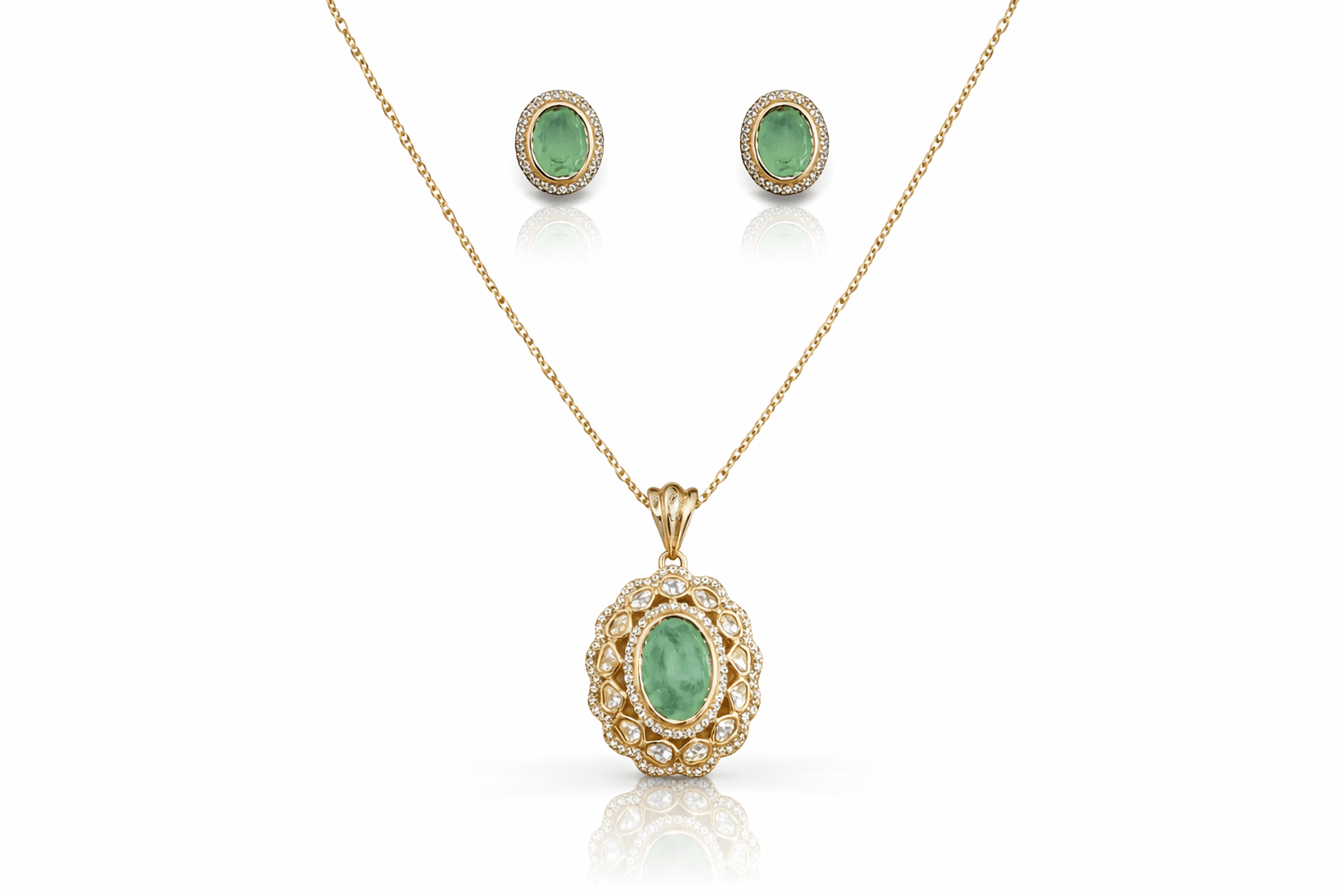 Kundan Pendant 07914 - KRISHNA'S SWETA JEWELLERY