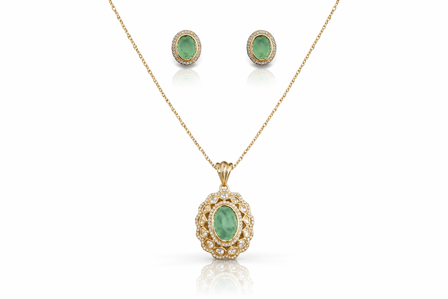 Kundan Pendant 07914 - KRISHNA'S SWETA JEWELLERY