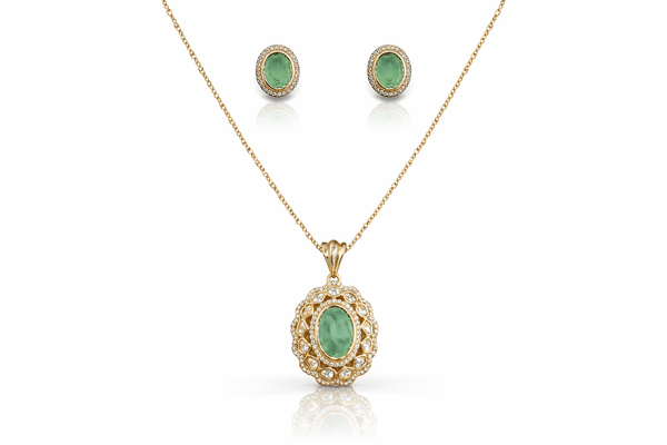Kundan Pendant 07914 - KRISHNA'S SWETA JEWELLERY