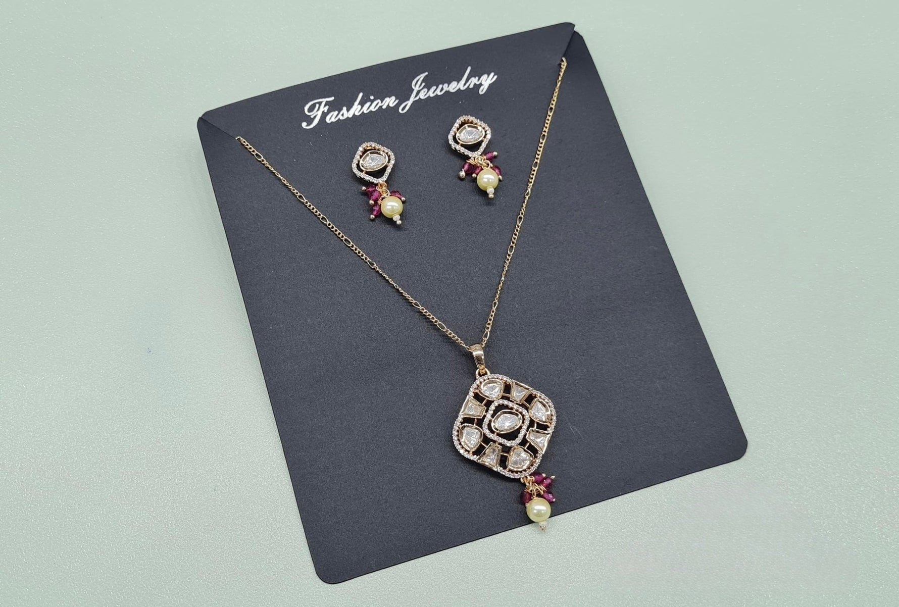 Kundan Pendant 07975 - KRISHNA'S SWETA JEWELLERY