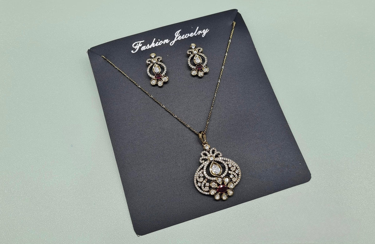 Kundan Pendant 08523 - KRISHNA'S SWETA JEWELLERY