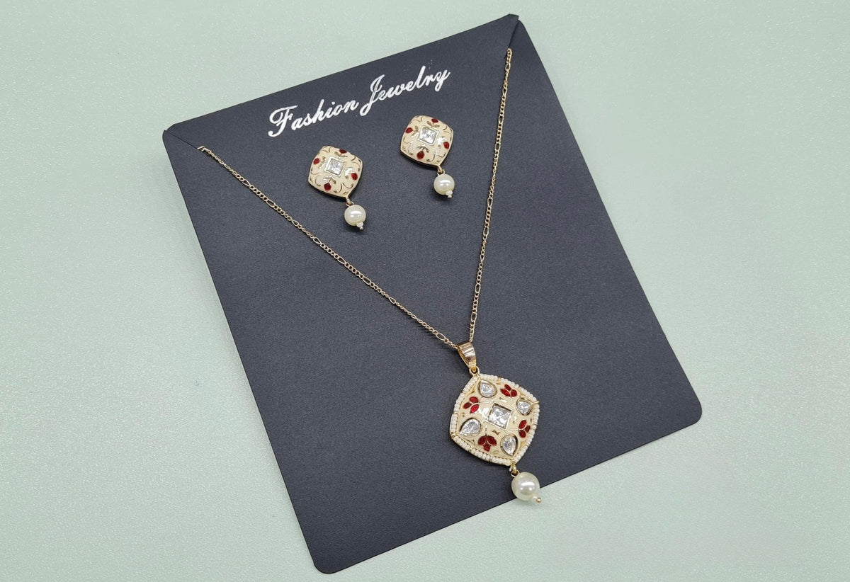 Kundan Pendant 08702 - KRISHNA'S SWETA JEWELLERY