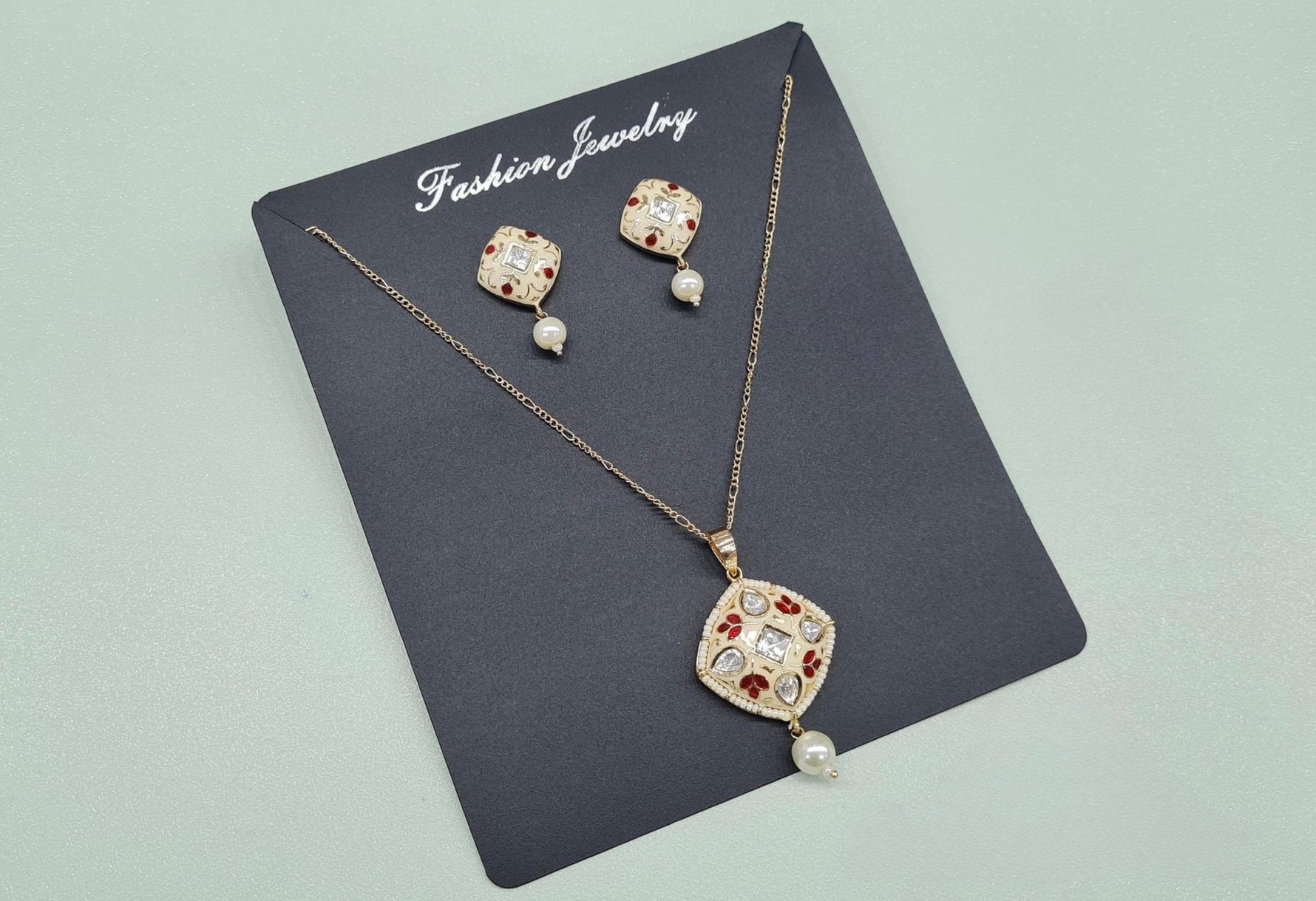 Kundan Pendant 08702 - KRISHNA'S SWETA JEWELLERY