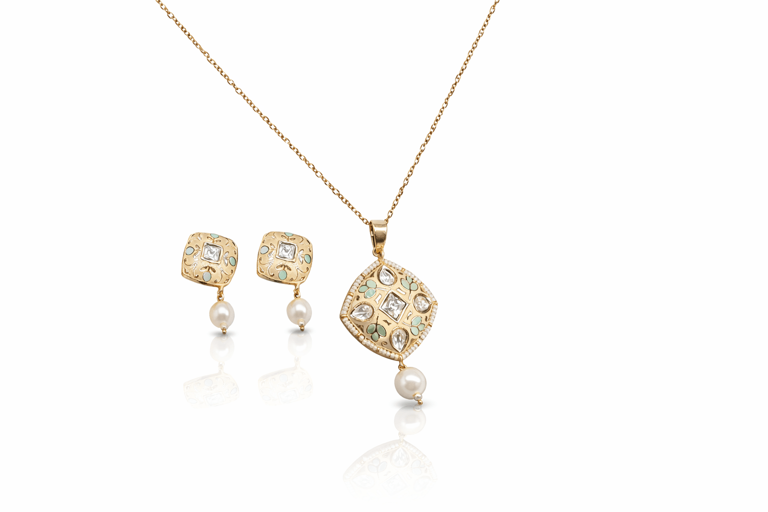 Kundan Pendant 08702 - KRISHNA'S SWETA JEWELLERY