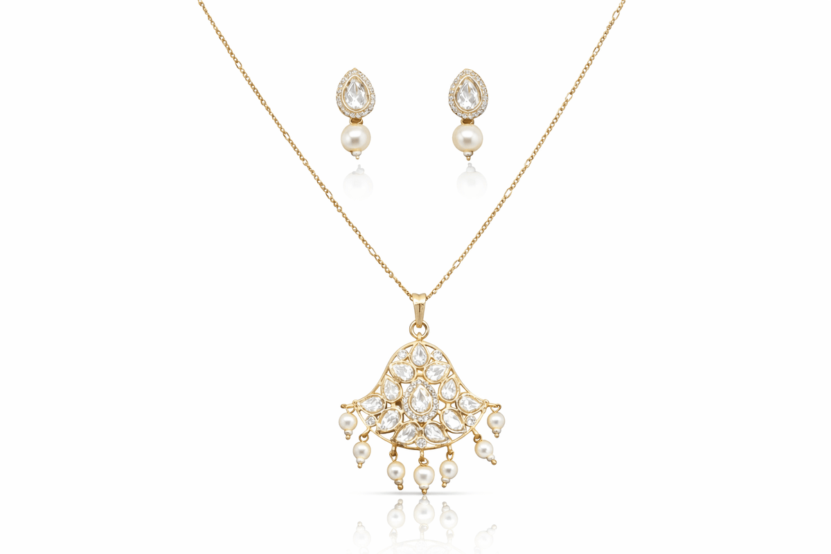Kundan Pendant 08703 - KRISHNA'S SWETA JEWELLERY