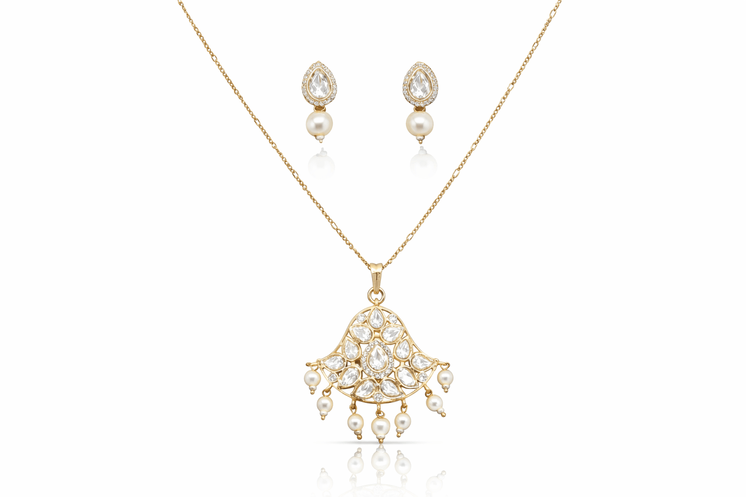 Kundan Pendant 08703 - KRISHNA'S SWETA JEWELLERY