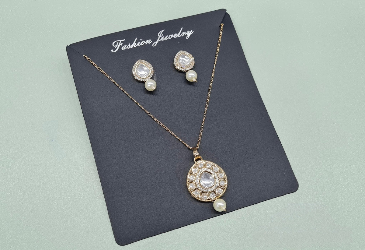 Kundan Pendant 08706 - KRISHNA'S SWETA JEWELLERY