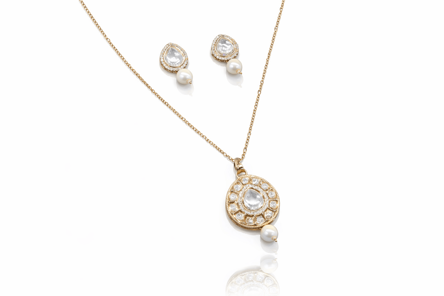 Kundan Pendant 08706 - KRISHNA'S SWETA JEWELLERY