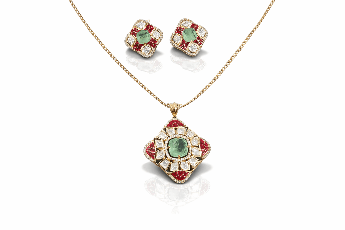 Kundan Pendant 08862 - KRISHNA'S SWETA JEWELLERY