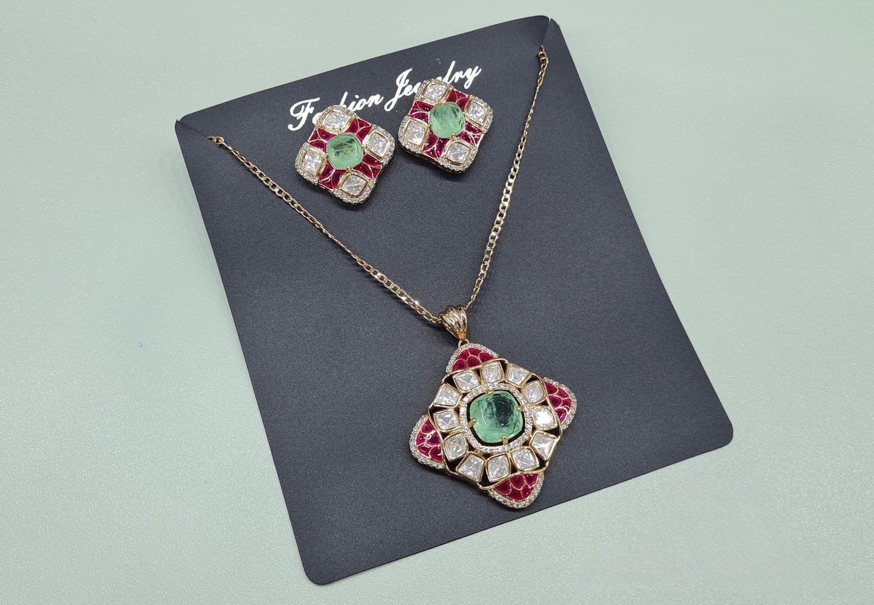 Kundan Pendant 08862 - KRISHNA'S SWETA JEWELLERY