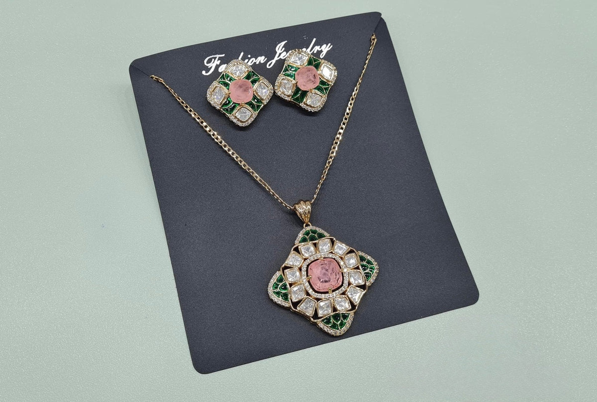 Kundan Pendant 08862 - KRISHNA'S SWETA JEWELLERY