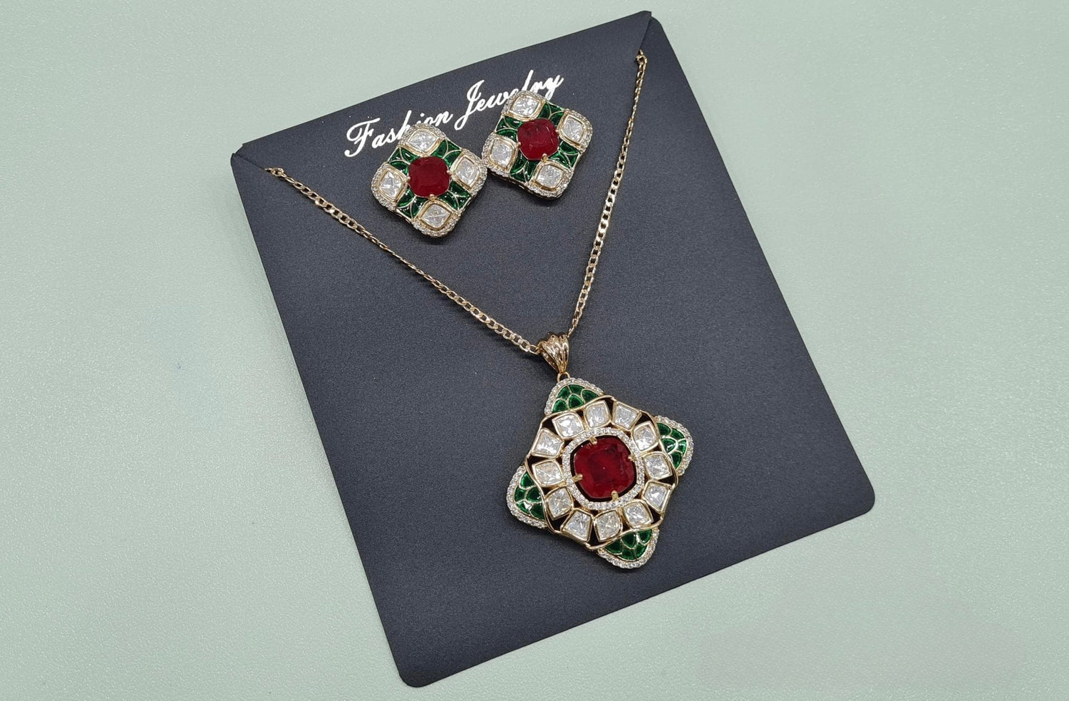 Kundan Pendant 08862 - KRISHNA'S SWETA JEWELLERY