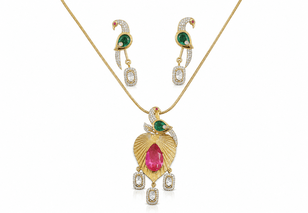Kundan Pendant 11239 - KRISHNA'S SWETA JEWELLERY