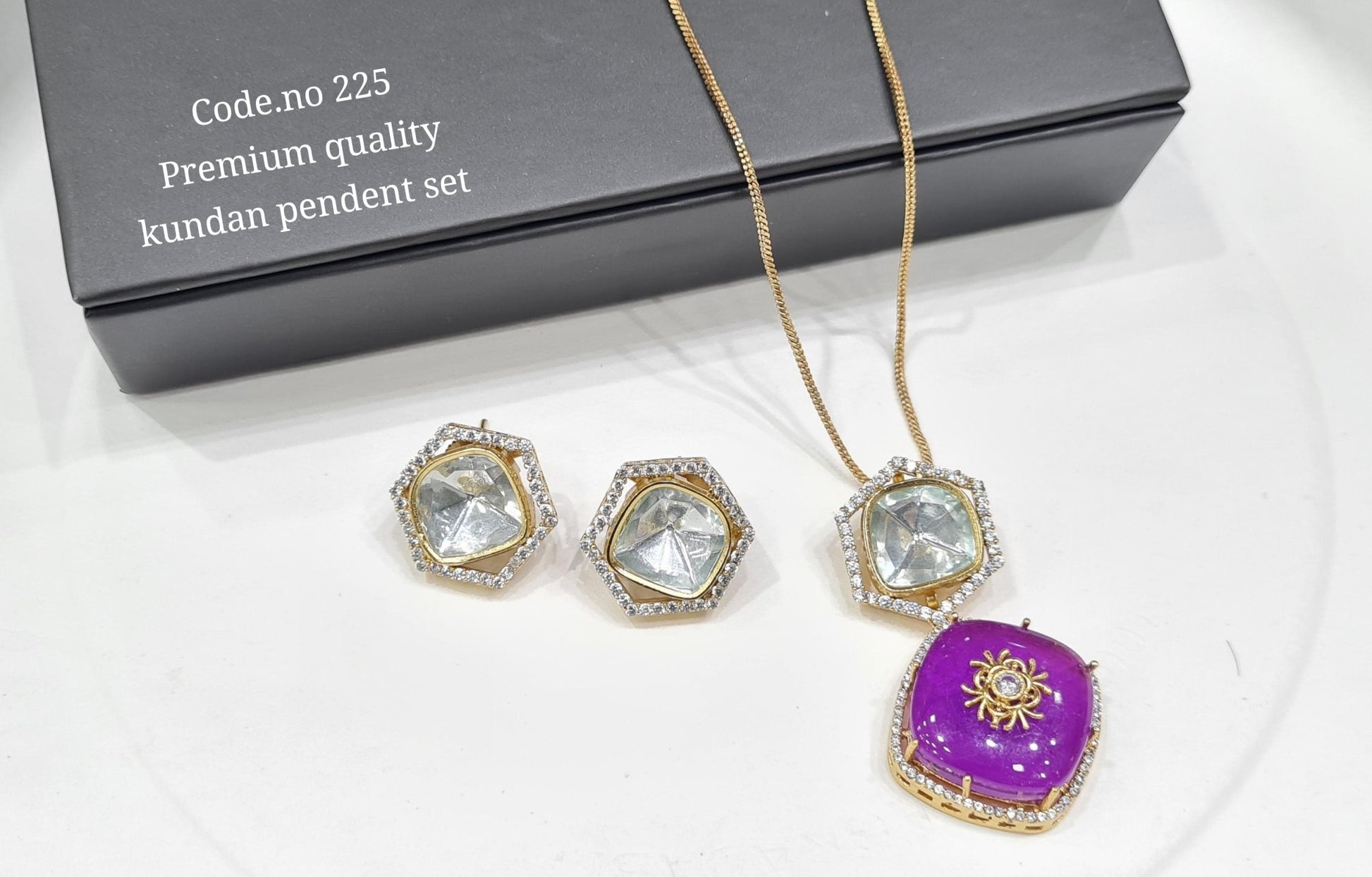 Kundan Pendant set 00114 - KRISHNA'S SWETA JEWELLERY