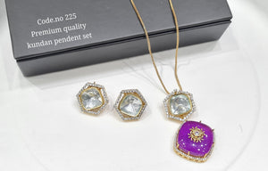 Kundan Pendant set 00114 - KRISHNA'S SWETA JEWELLERY