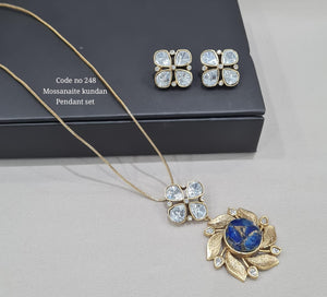Kundan Pendant Set 00120 - KRISHNA'S SWETA JEWELLERY