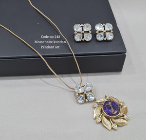 Kundan Pendant Set 00120 - KRISHNA'S SWETA JEWELLERY