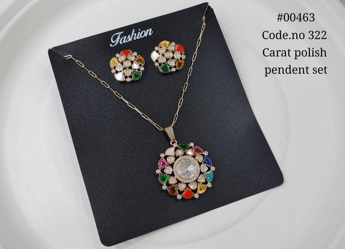Kundan pendant set 00463 - KRISHNA'S SWETA JEWELLERY