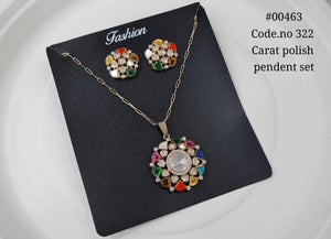 Kundan pendant set 00463 - KRISHNA'S SWETA JEWELLERY