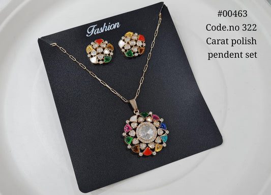 Kundan pendant set 00463 - KRISHNA'S SWETA JEWELLERY